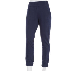 Andrew Marc Sport Women Pull On Pintuck Crop Jogger Midnight Size M